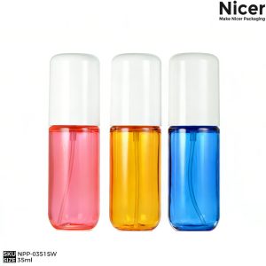 35ml Luxury Thick Wall PET Serum Bottle with Flush ABS Overcap | Glass-Like Essence Packaging (NPP-0351SW)