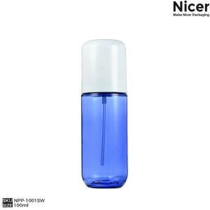 100ml Luxury Thick Wall PET Bottle with Fine Mist Pump | Glass-Like Essence Packaging (NPP-1001SW)