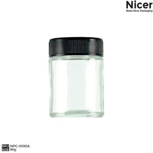 Wholesale 90g Glass Jar for Supplements, Gummies & Body Care | NPG-0090A