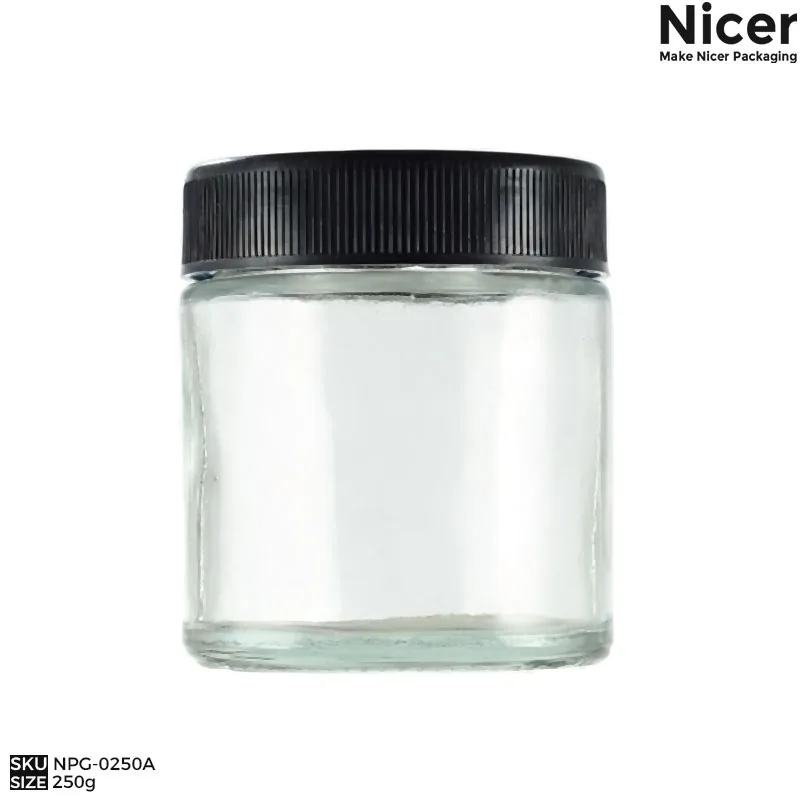 NPG-0250A-250g-Wide-mouth-glass-jar