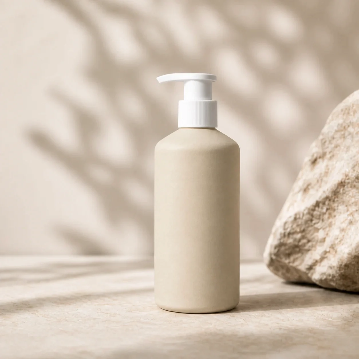 Smooth 350 ml sustainable paper bottle with pump
